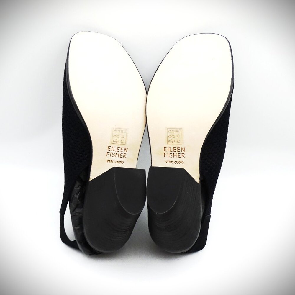 EILEEN FISHER Avil Women's Block Heeled Stretch Sandals in Black Size 8.5 - Picture 6 of 12